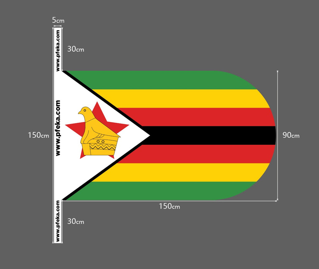 Zimbabwe Flag with strings 90 x 150cm – Pfeka