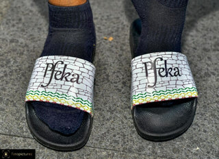 Pfeka African Print Slides sandals