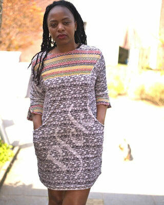 African Masvingo Print Great Zimbabwe inspired Mini Motsi dress